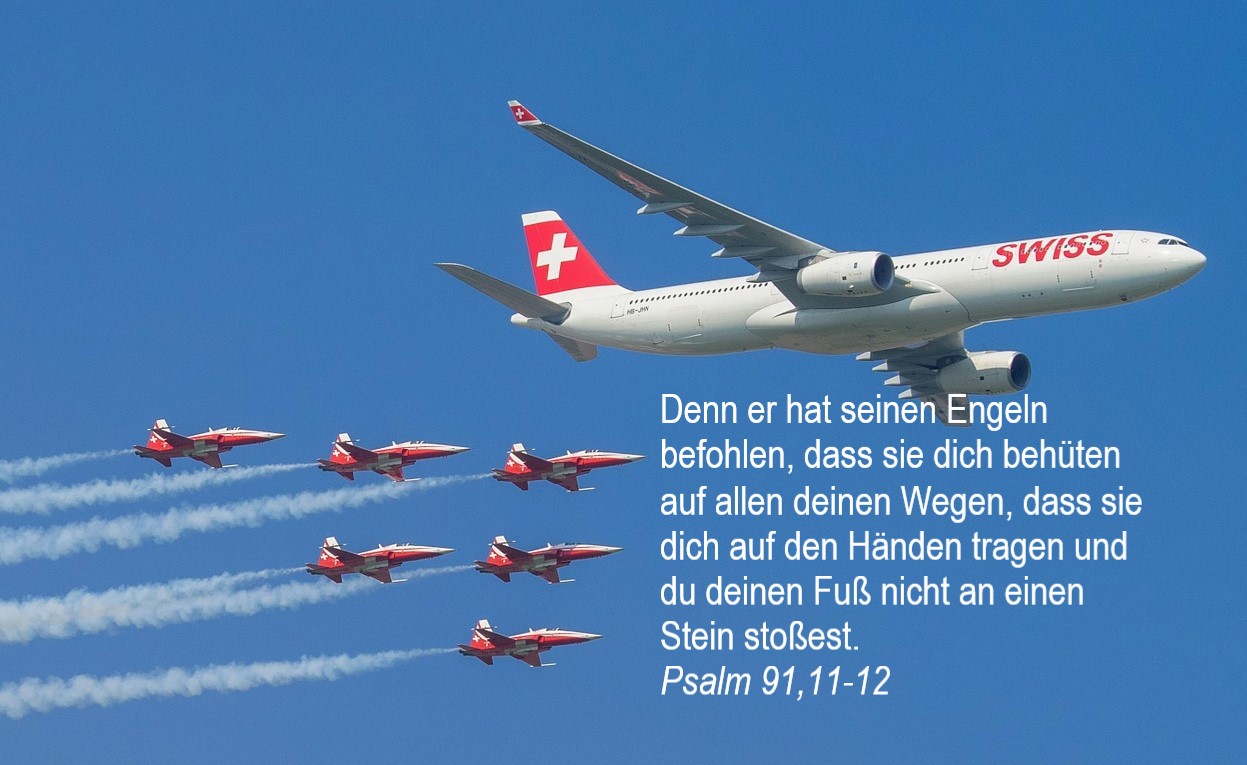 Patrouille Suisse mit Airbus A330 – mit starkem Psalm